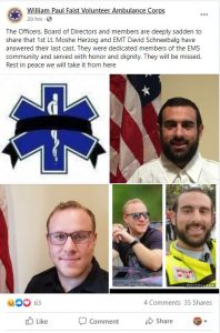 William Paul Faist Volunteer Ambulance Corps Facebook Statement